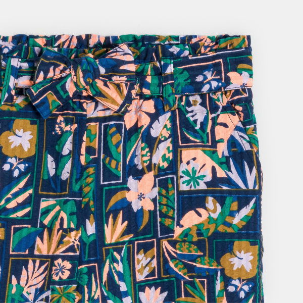 بنطلون واسع مطبوع متعدد الألوان للفتيات